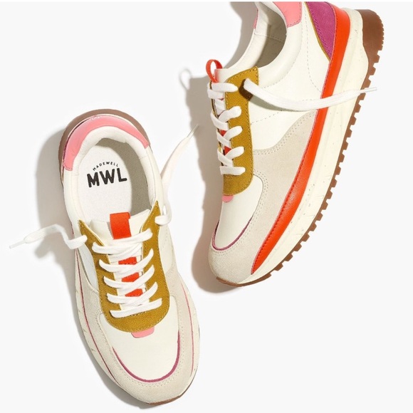 MADEWELL MWL Kickoff Trainer Sneakers Bright Colorblock Suede & Leather women 11 - Picture 1 of 9